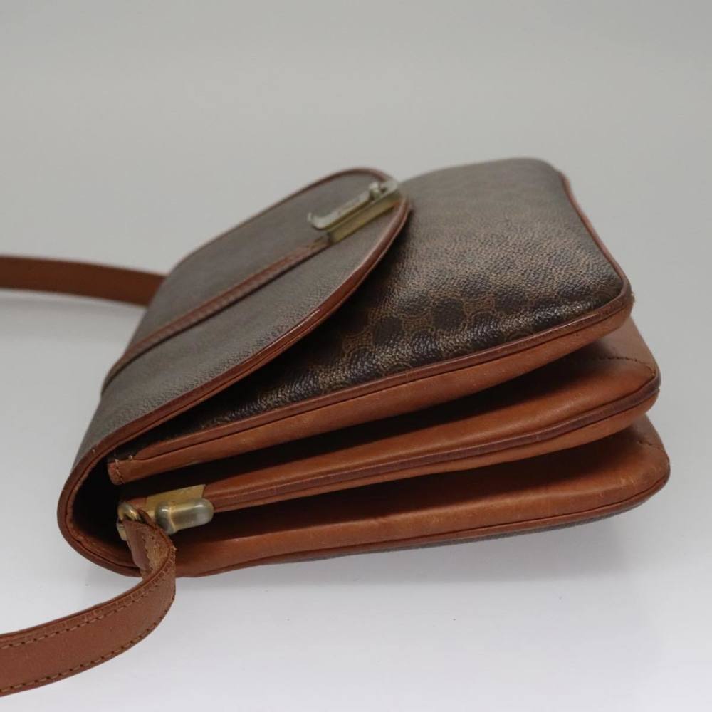 CELINE Macadam Canvas Shoulder Bag PVC Leather Brown Auth 108734 - Picture 4 of 16